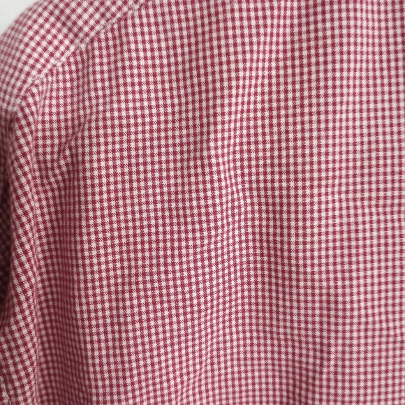 J. Crew Mercantile Flex Mens XL Button Front Cotton Burgundy Red Mini Squares 44 - Picture 2 of 9